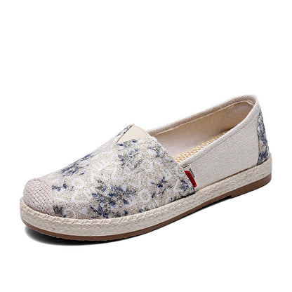 Orthopedic Printed Canvas Slip-On Shoes – Lightweight Breathable Everyday Flats