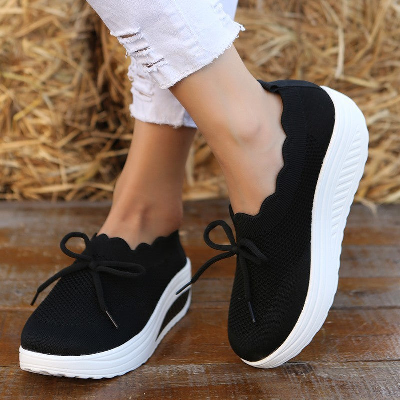 Qabalah | Orthopedic Knit Platform Slip-On Sneakers