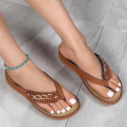 OrthoCare Wedge Sandals With Chain - Unique Retro Style
