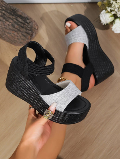 Seraphina | Women’s Orthopedic Elastic Strap Platform Wedge Sandals