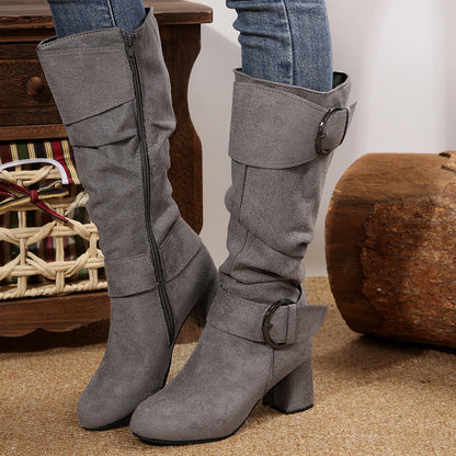 OrthoCare Beltbuckle Boots - Chunky Heel Comfort