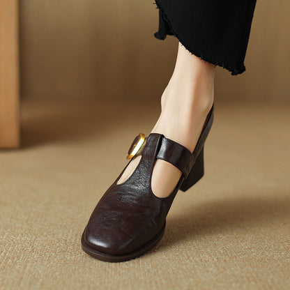 OrthoCare Mary Jane Pumps - Retro Square Toe Comfort