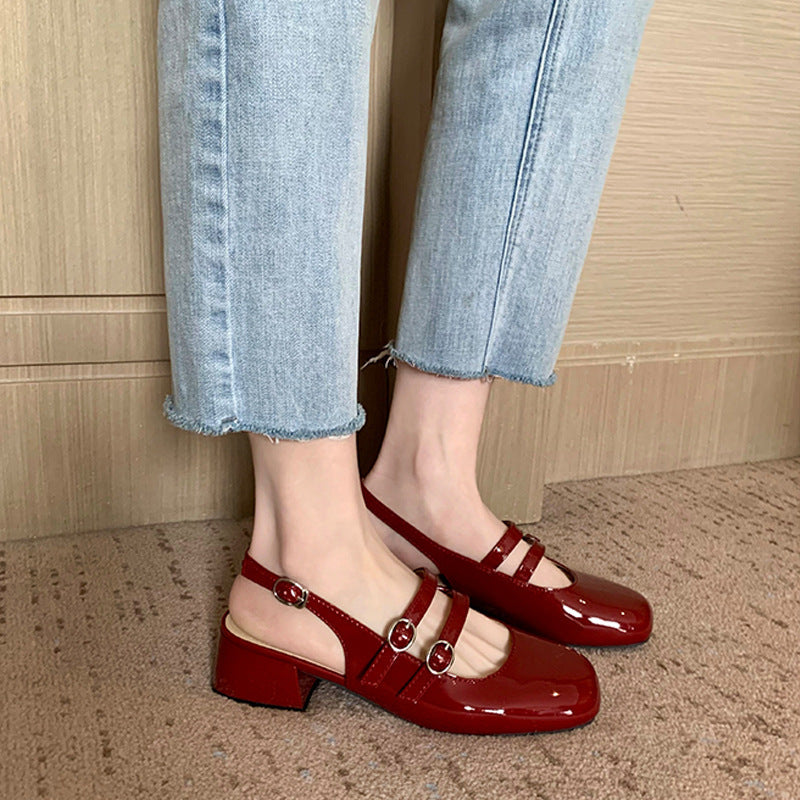 OrthoCare | Glossy Mary Jane Strap Flats
