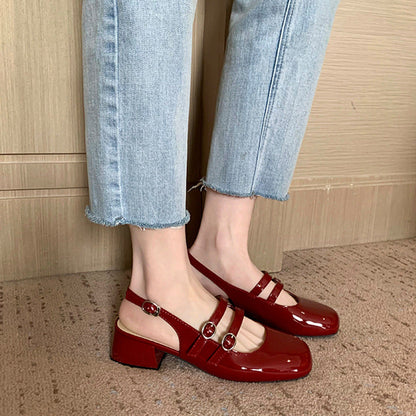 OrthoCare | Glossy Mary Jane Strap Flats