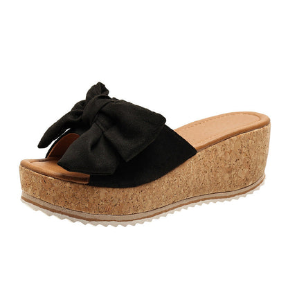OrthoCare Wedge Slippers - Leopard Bow Comfort