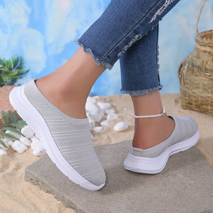 Orthopedic Knit Slip-On Sneakers – Lightweight Breathable Comfort Walking Shoes