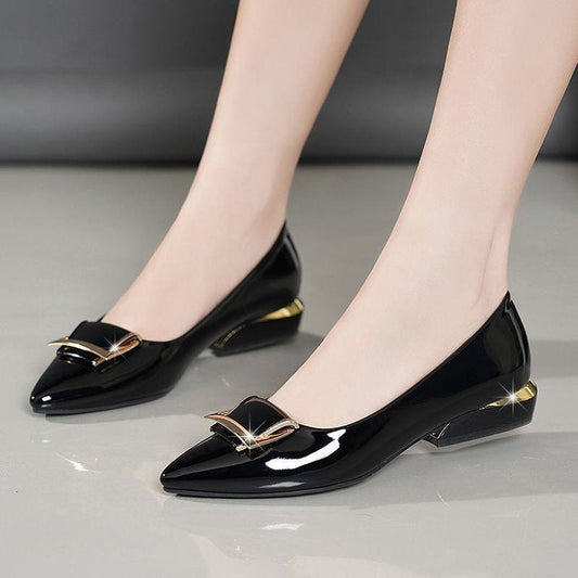 OrthoCare Soft Leather Pumps With Chunky Heel