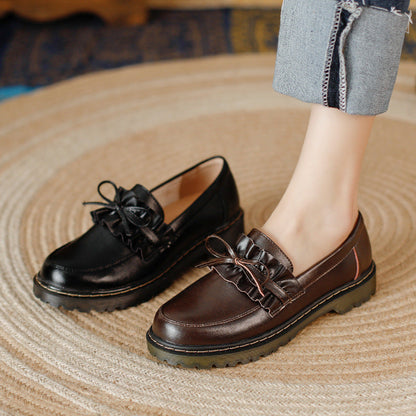 OrthoCare Leather Loafers - Chunky Heel Comfort