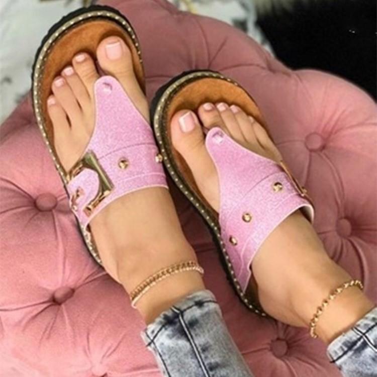 OrthoCare Studded Toe Ring Flat Sandals