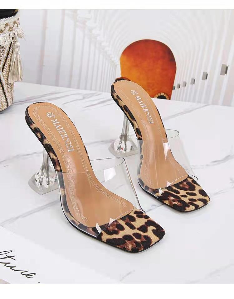 Xaviera | Women’s Orthopedic Clear Strap Sculpted Heel Mule Sandals