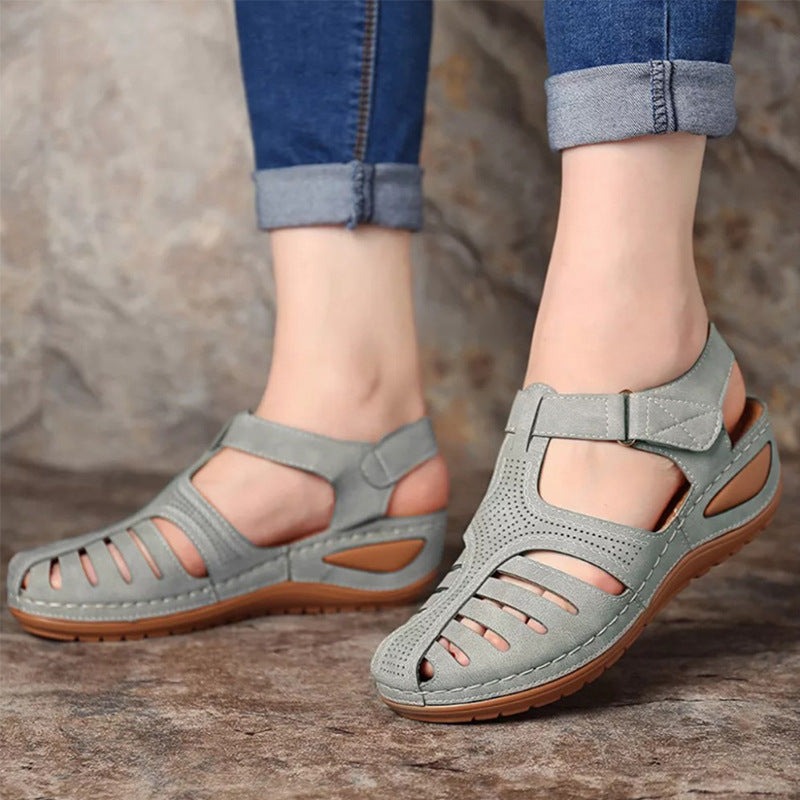 OrthoCare Plus Size Retro Wedge Sandals - Comfort And Style