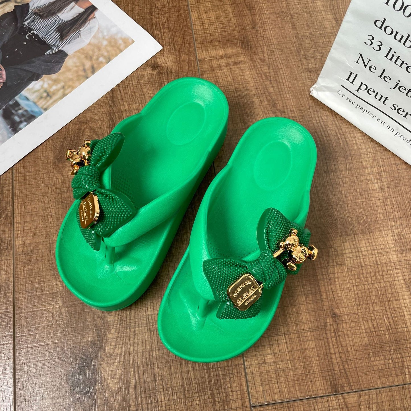 Illyria | Women’s Orthopedic Flower Accent Comfort Slides