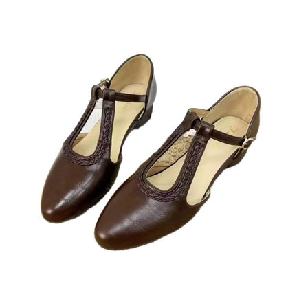 Sandy | Orthopedic Soft Leather Pointed Cross-strap  Shoes