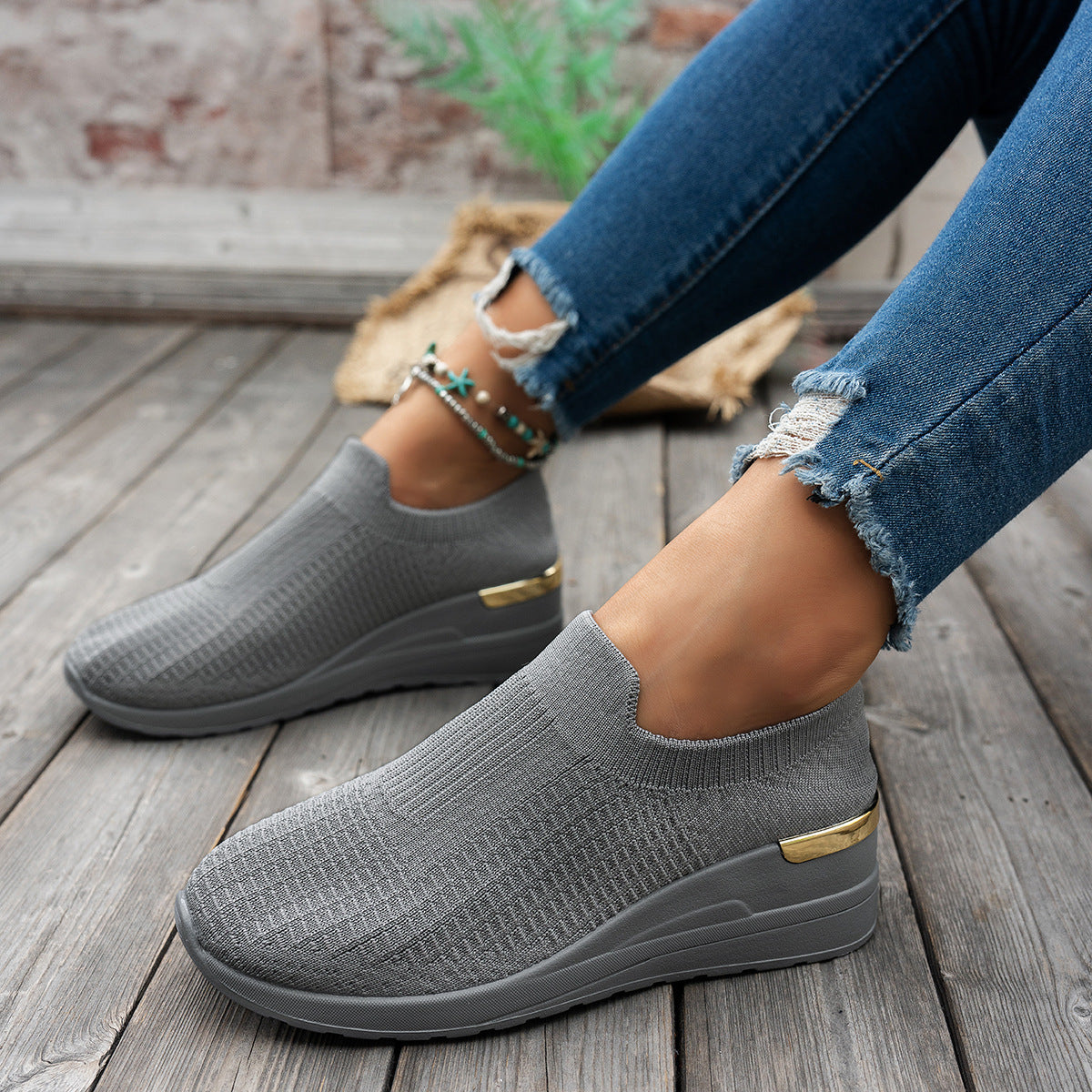 OrthoCare Unique And Comfortable Casual Shoes In Flyknit Mesh
