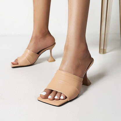 Ainsley | Women’s Orthopedic Square Toe Kitten Heel Mule Sandals