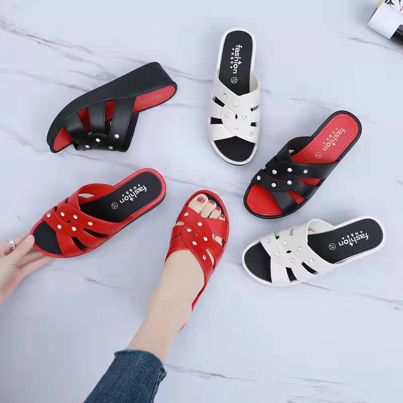 Serenella | Women’s Orthopedic Studded Cross Strap Comfort Slide Sandals