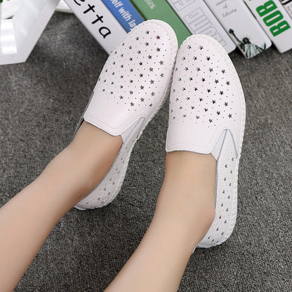 OrthoCare Women’s Perforated Slip-On Flats – Lightweight Breathable Comfort Shoes