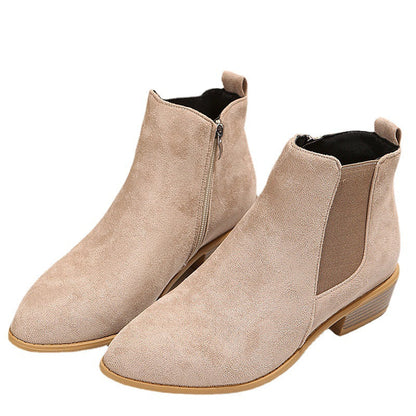 OrthoCare Suede Ankle Boots - Thick Heel Comfort