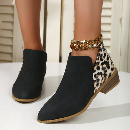 OrthoCare Leopard Boots - Chunky Heel Comfort