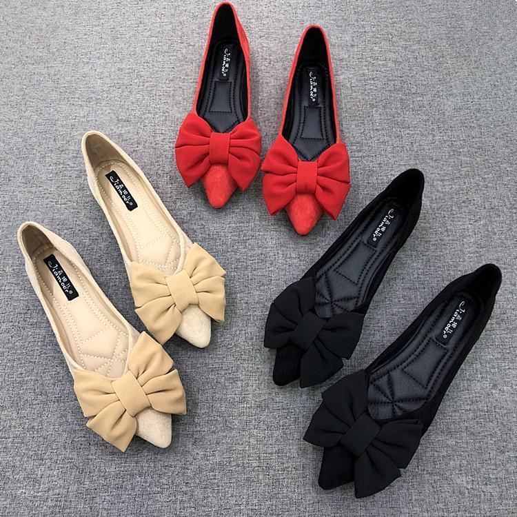 OrthoCare Women's Flats - Rubber Sole, Black Bow
