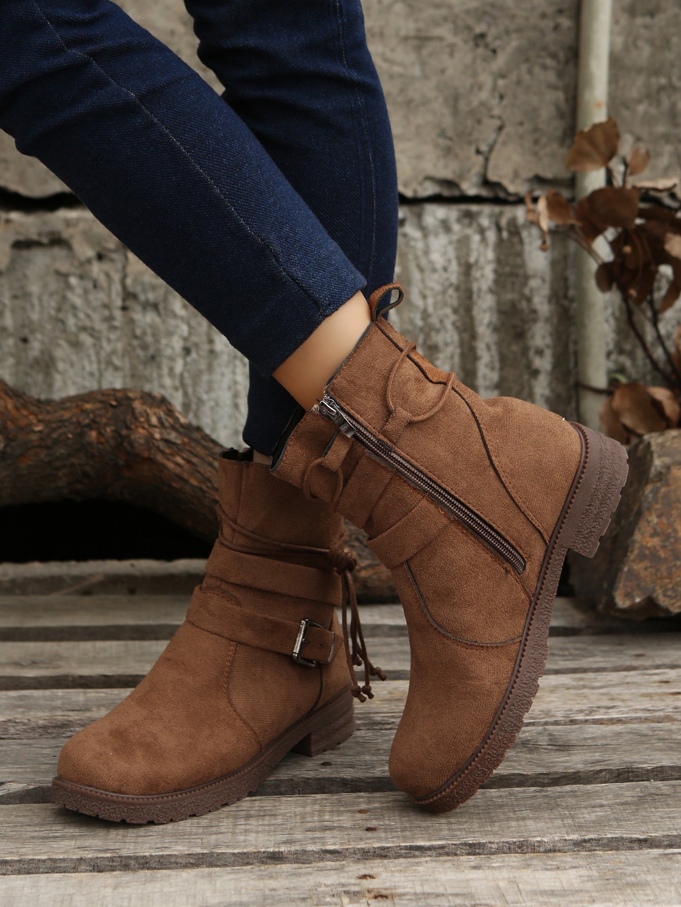 OrthoCare Short Boots - Side Zipper, Low Heel