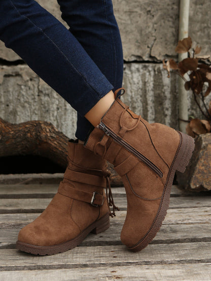 OrthoCare Short Boots - Side Zipper, Low Heel