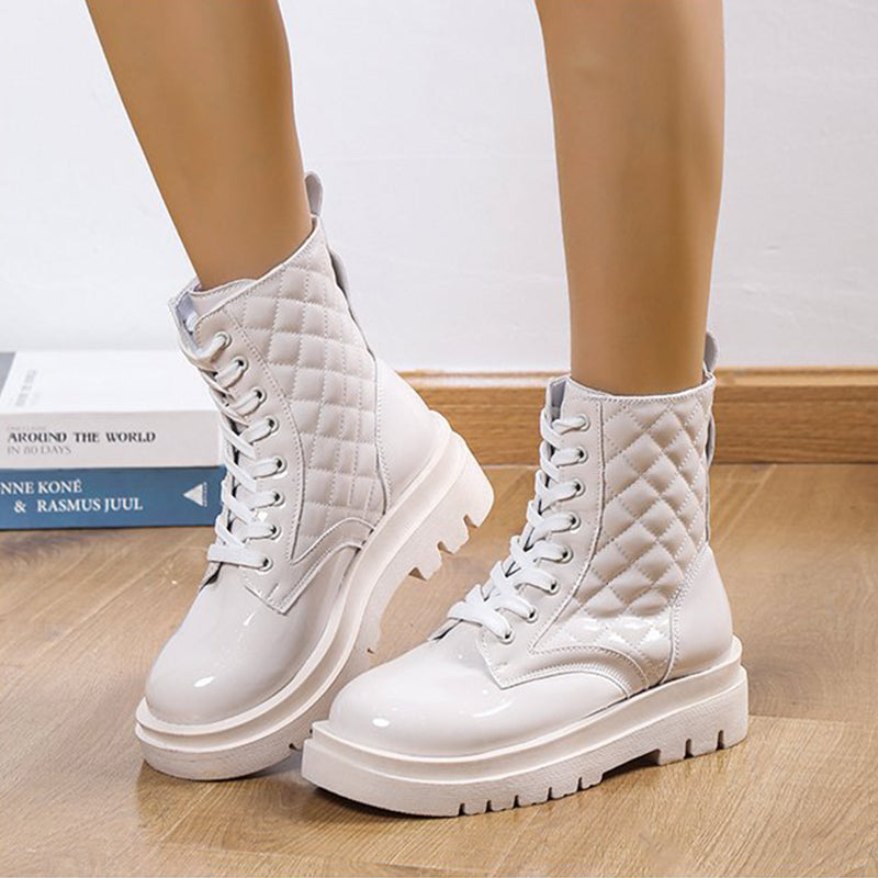 OrthoCare Quilted Platform Boots - Thick Heel