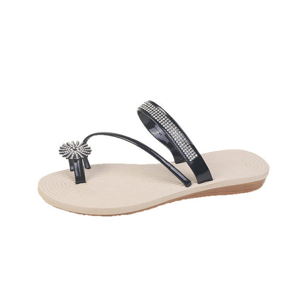 Gardenia | Women’s Orthopedic Rhinestone Toe Ring Flat Sandals