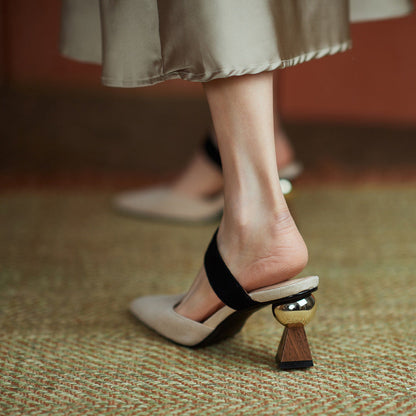 Ailani | Women’s Orthopedic Pointed Toe Mule Block Heel Pumps