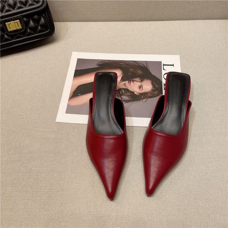 Queniva | Women’s Orthopedic Pointed Toe Mule Heels