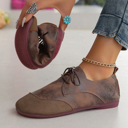 OrthoCare Women’s Vintage Lace-Up Flats – Soft Comfort Casual Oxford Shoes