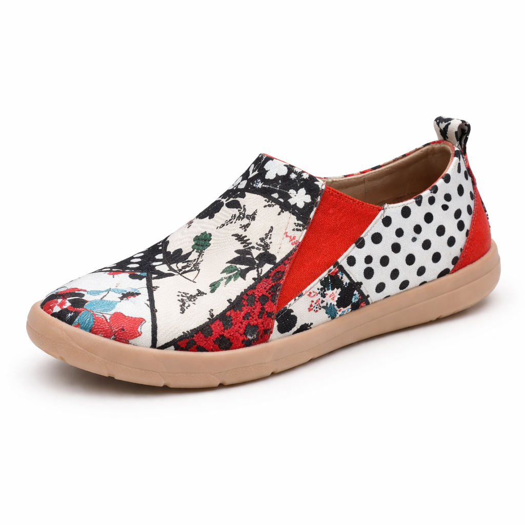 Orthopedic Patterned Slip-On Sneakers – Lightweight Breathable Comfort Walking Shoes