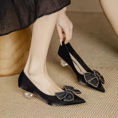 OrthoCare | Bow Detail Pointed Toe Ballet Flats