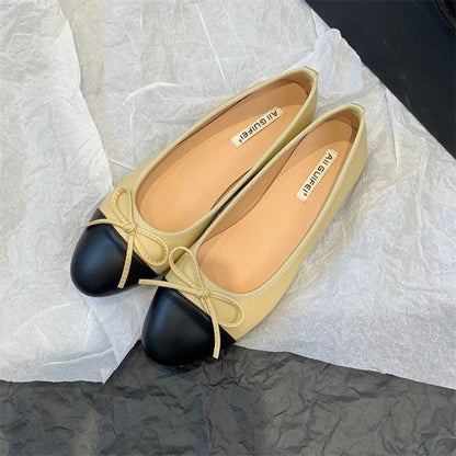 OrthoCare Classic Two-Tone Ballet Flats – Lightweight Slip-On Comfort Shoes