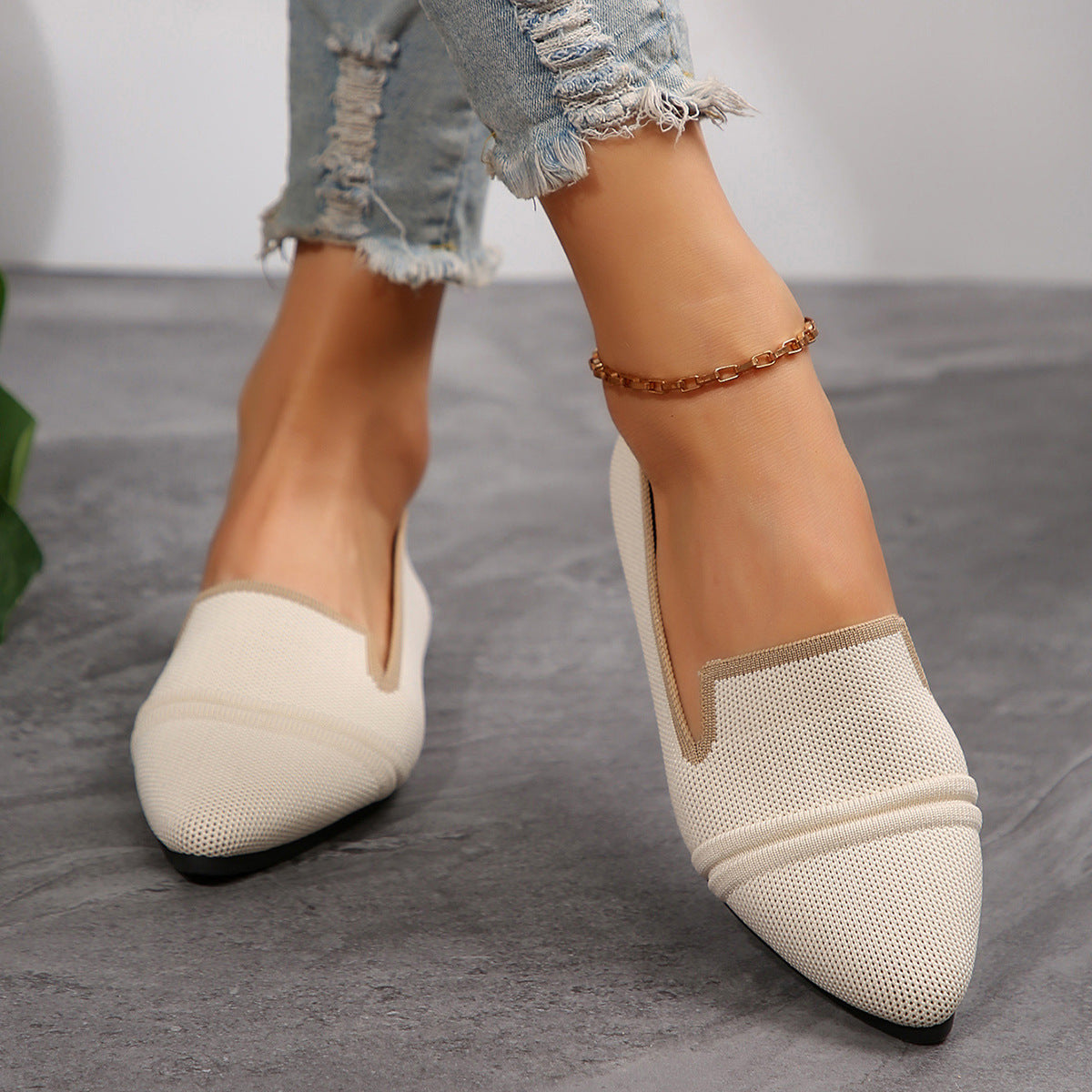 Ilaria | Women’s Orthopedic Pointed Toe Knit Ballet Flats