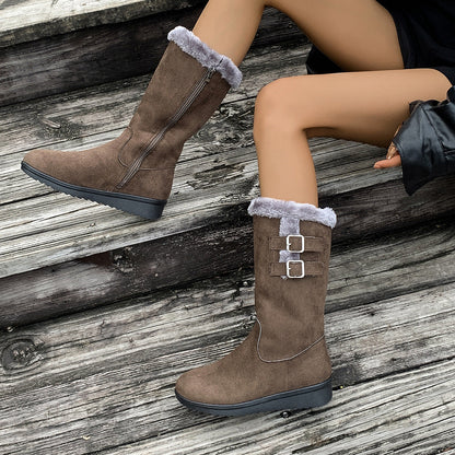 Minh | Orthopedic Faux-Fur Buckle Mid-Calf Winter Boots