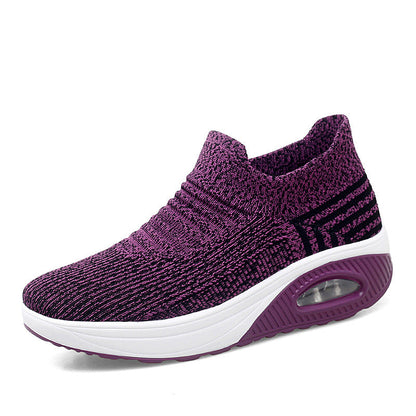 Orthopedic Air Cushion Slip-On Sneakers – Breathable Knit Lightweight Walking Shoes