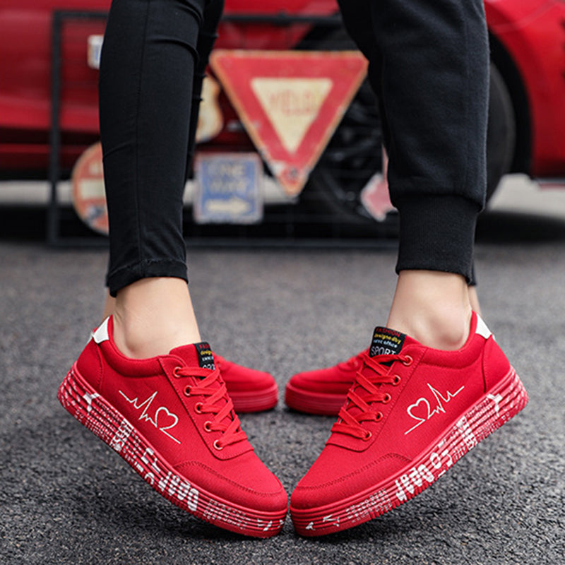 OrthoCare Love Print Canvas Shoes For Couples - Unique And Trendy