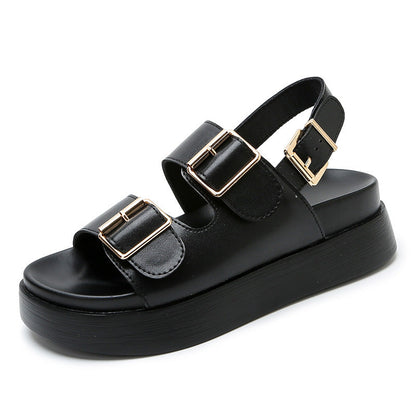 Sylvara | Women’s Orthopedic Double Buckle Platform Sandals