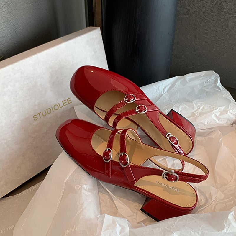 OrthoCare | Glossy Mary Jane Strap Flats