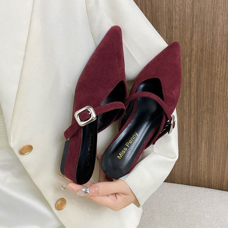 OrthoCare | Pointed Toe Buckle Strap Slingback Flats