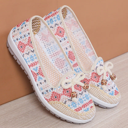 Ione | Women’s Orthopedic Boho Knit Slip-On Flats