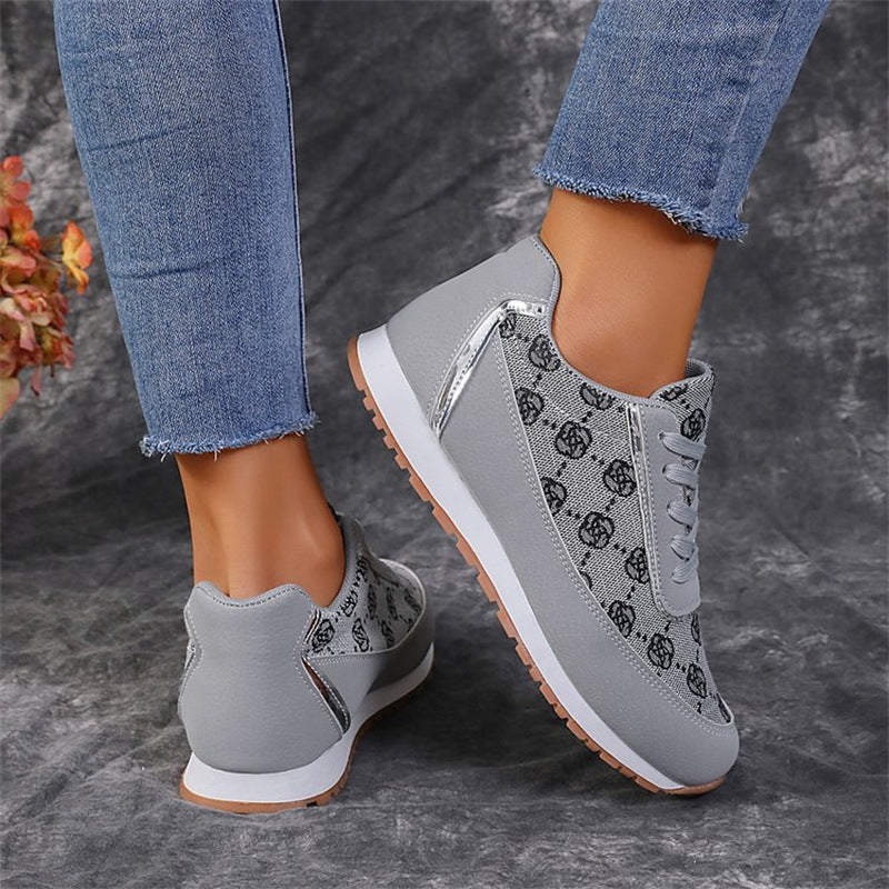 Selena | Orthopedic Flower Print Lace-up Sneakers