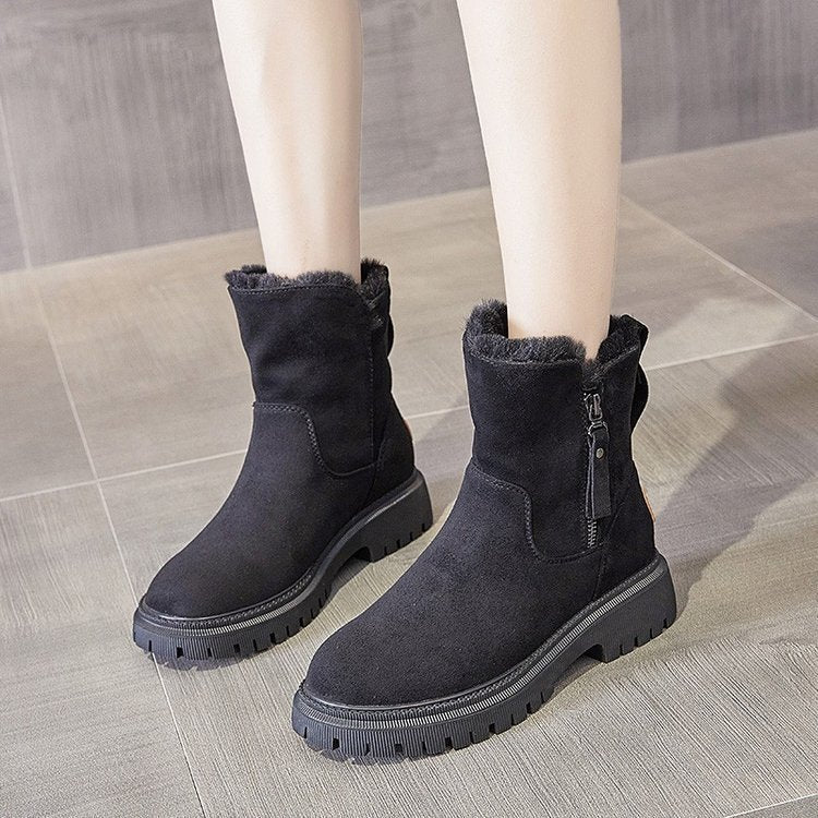 Renee | Orthopedic Side-Zip Fur Suede Chunky Winter Boots