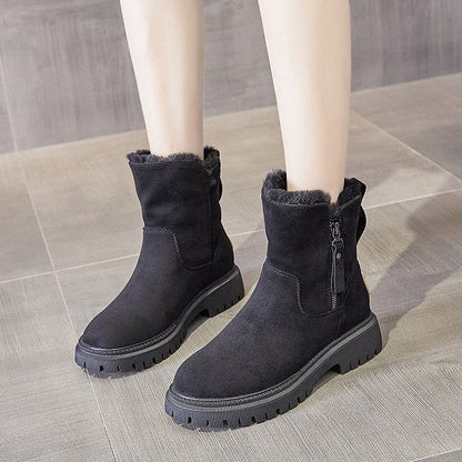 Renee | Orthopedic Side-Zip Fur Suede Chunky Winter Boots