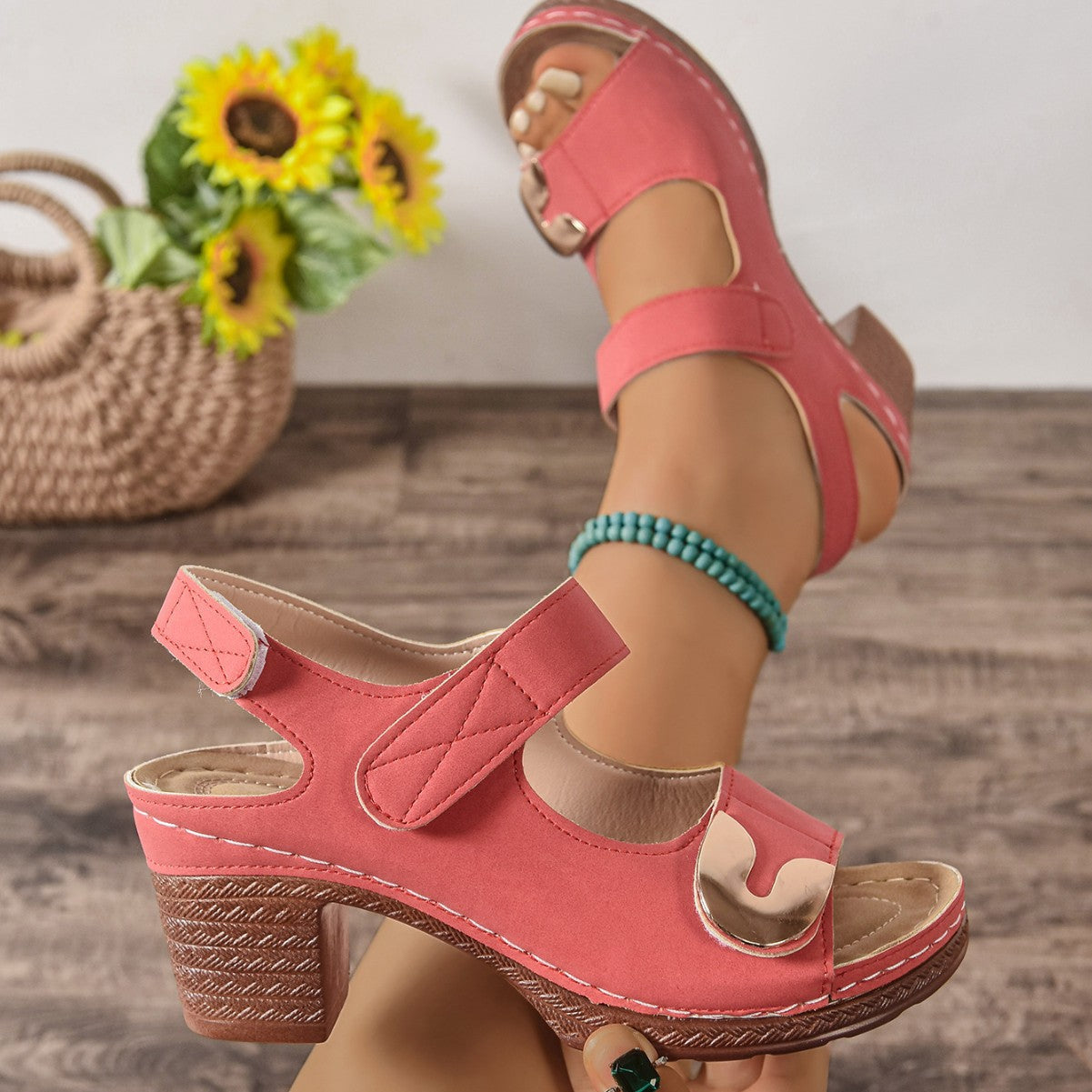 Lavielle | Women’s Orthopedic Cutout Block Heel Sandals