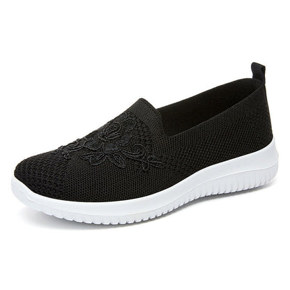 Orthopedic Embroidered Slip-On Sneakers – Lightweight Breathable Comfort Walking Shoes