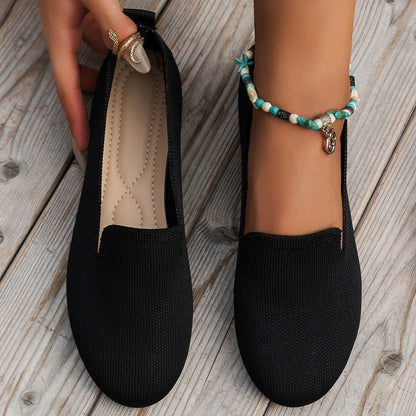 Orthopedic Knit Slip-On Flats – Lightweight Breathable Comfort Everyday Shoes