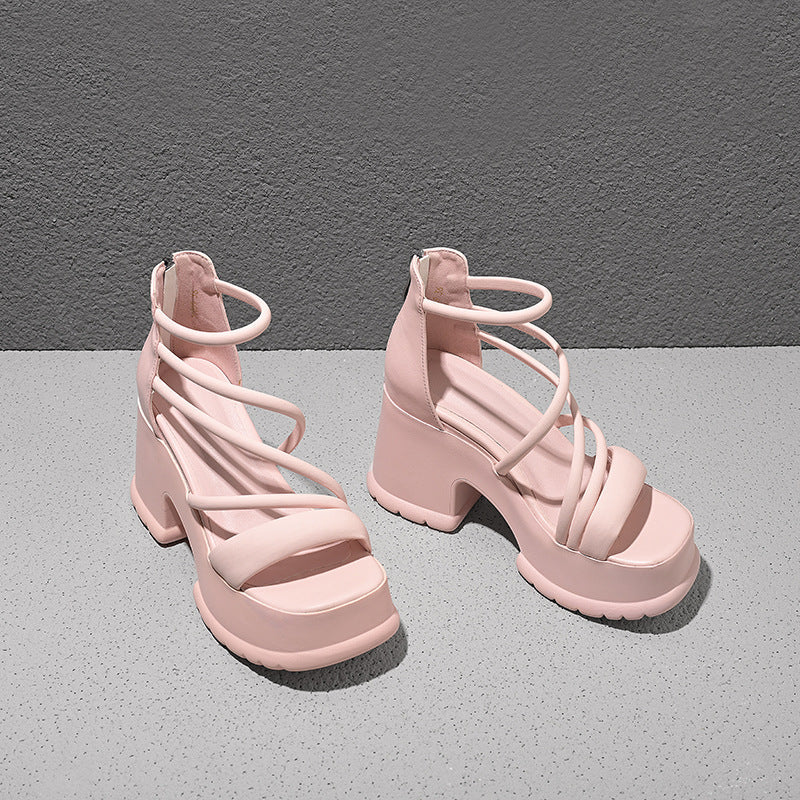 Quinella | Women’s Orthopedic Lace-Up Platform Block Heel Sandals