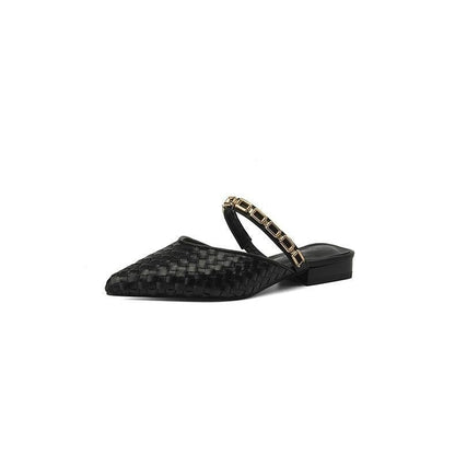 OrthoCare Flat Sandals With Low Heels And Chains - Unique Elegance